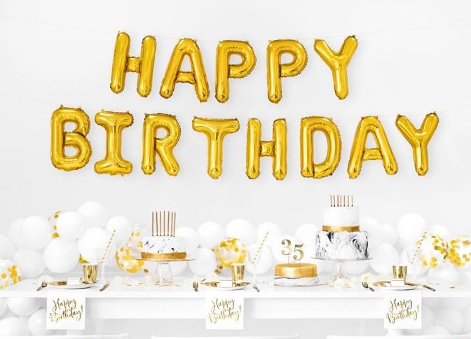 Σετ μπαλονιών "Happy Birthday" Χρυσό (13 τεμ)