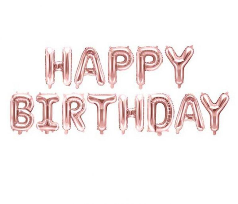Σετ μπαλονιών "Happy Birthday" Ροζ-χρυσό (13 τεμ)