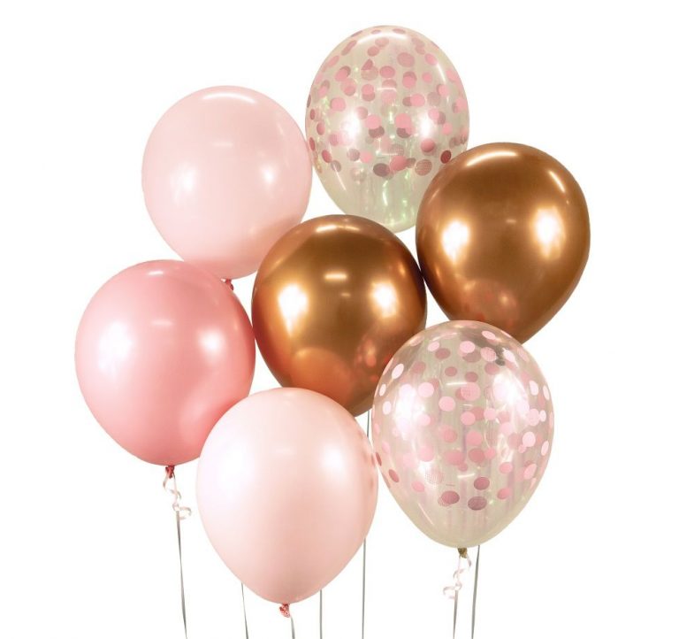 Σετ Μπουκέτο Μπαλόνια Pink & Copper (7 τεμ)