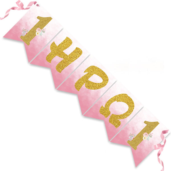 Σημαιάκια με όνομα 1st Birthday Girl
