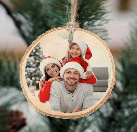 Στολίδι με φωτογραφία σε Κορμό Δέντρου