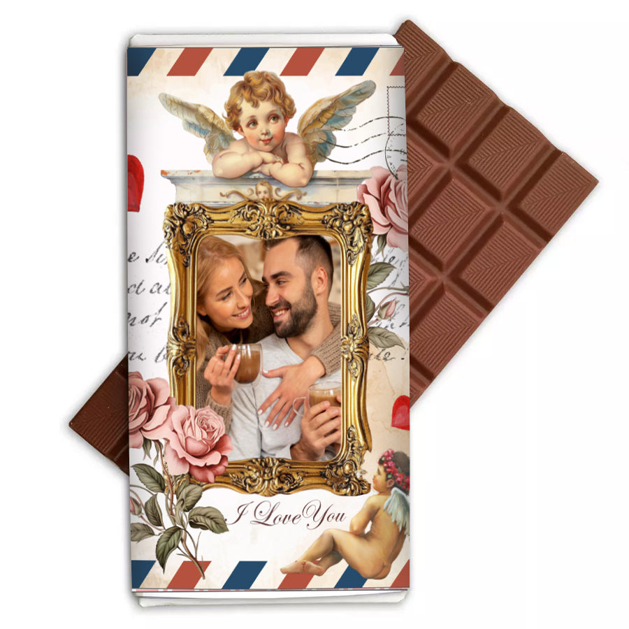 Σοκολάτα Αγάπης με Φωτογραφία - Vintage Card Postal