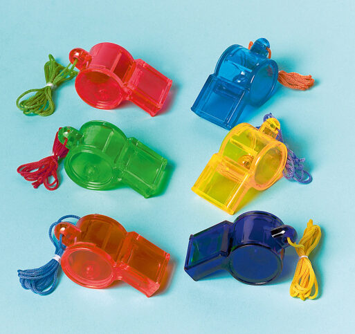 Σφυρίχτρες χρωματιστές πλαστικές (12 τεμ)