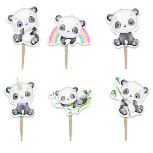Οδοντογλυφίδες πάρτυ αρκουδάκι Panda (6 τεμ)
