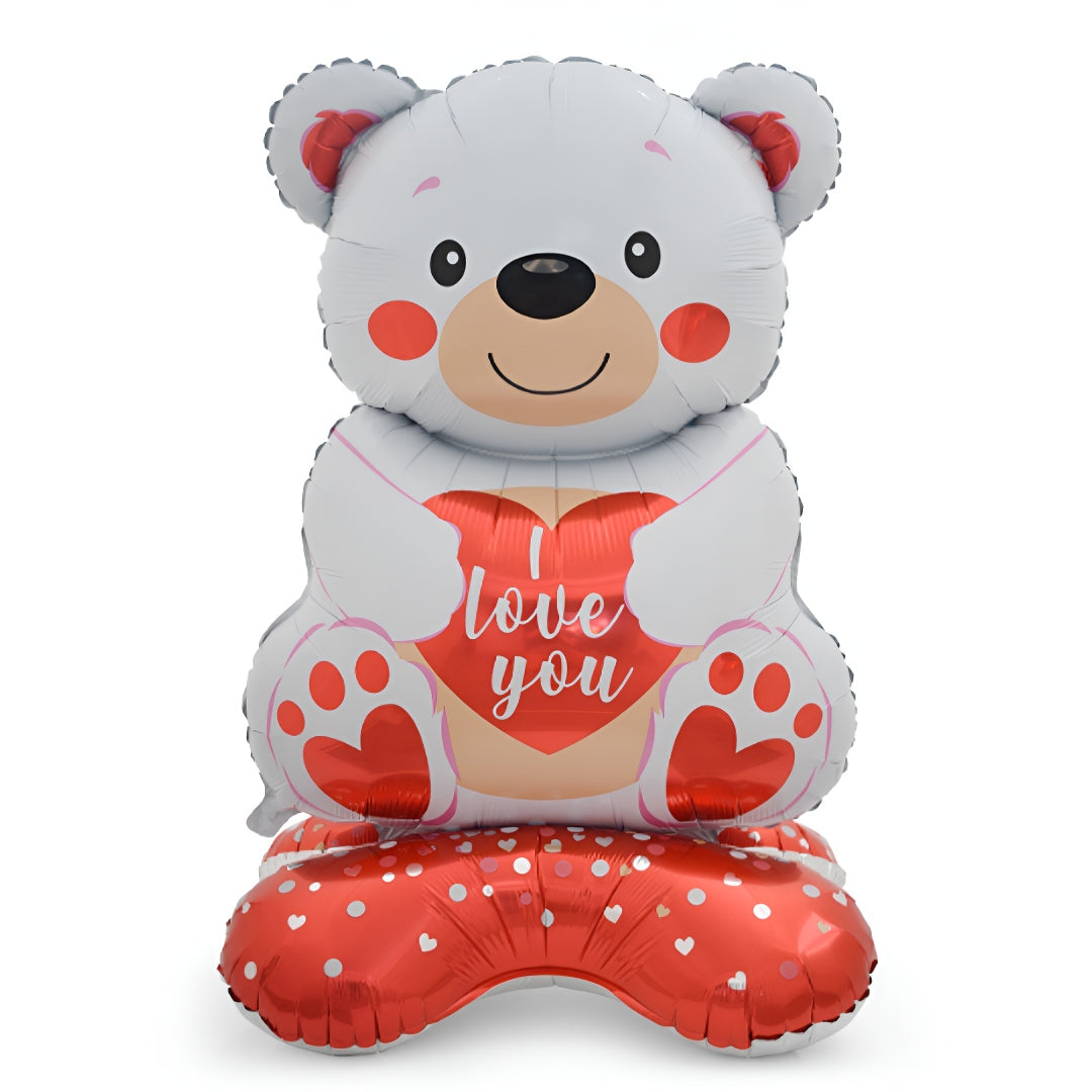 Standing Μπαλόνι Αρκουδάκι άσπρο I Love you