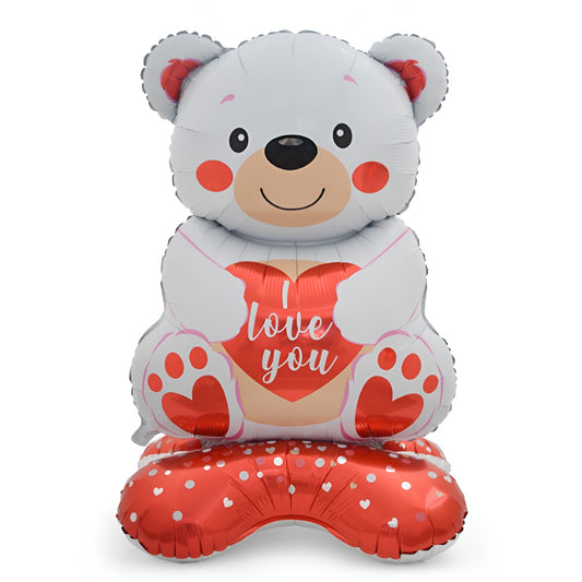 Standing Μπαλόνι Αρκουδάκι άσπρο I Love you