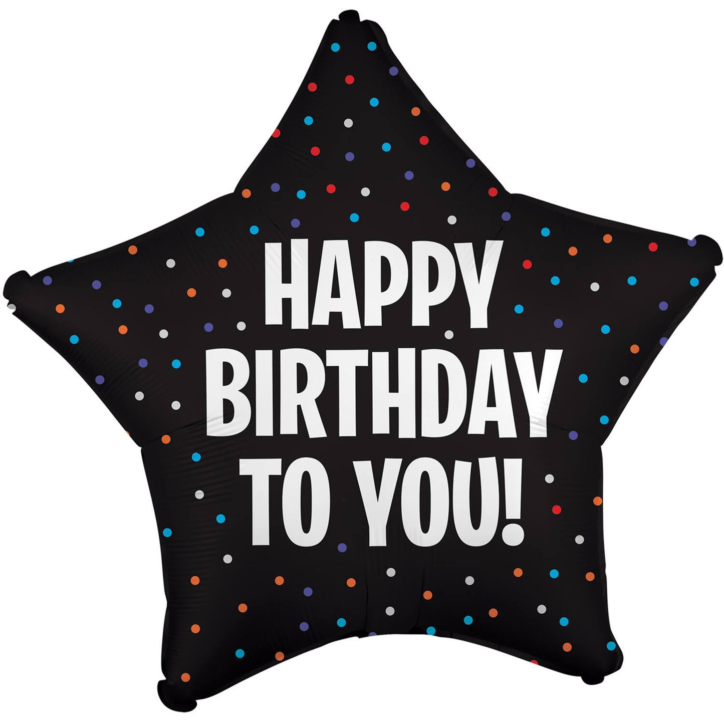 Μπαλόνι μαύρο silk Αστέρι - Happy Birthday (81 cm)