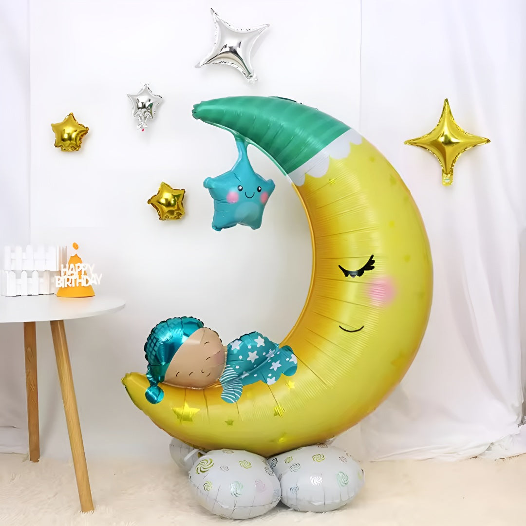 Standing Μπαλόνι Φεγγάρι με μωράκι αγόρι
