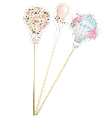 Στικ βάπτισης Αερόστατο Φλοράλ (3 τεμ)