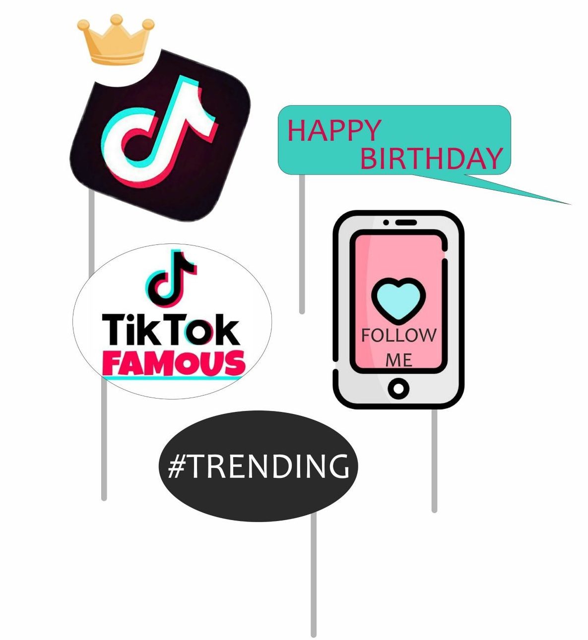 Στικάκια PhotoBooth Tik Tok (5 τεμ)