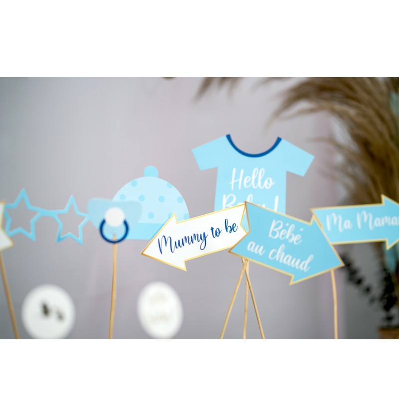 Στικάκια PhotoBooth Baby Shower Boy (11 τεμ)