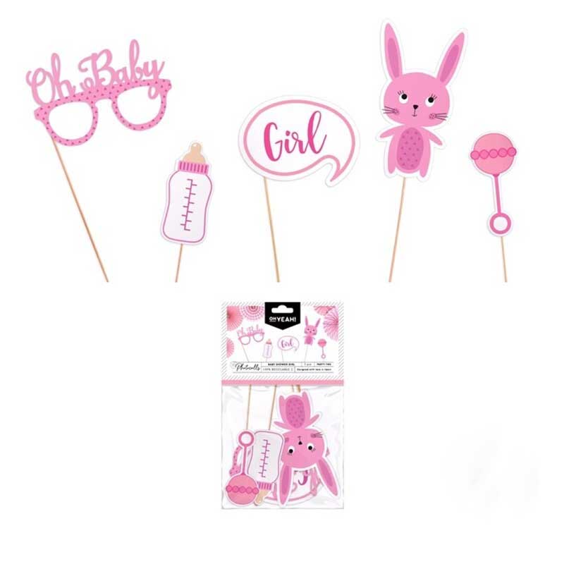 Στικάκια PhotoBooth Baby Shower Girl (5 τεμ)