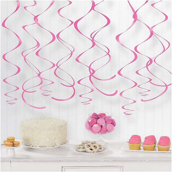 Swirl Διακοσμητικά Oροφής Ροζ (12 τεμ)