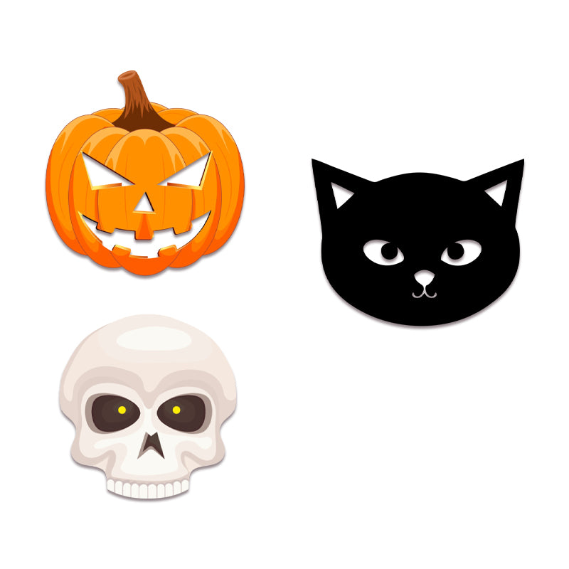 Σχηματικές κονκάρδες Halloween (3 τεμ)