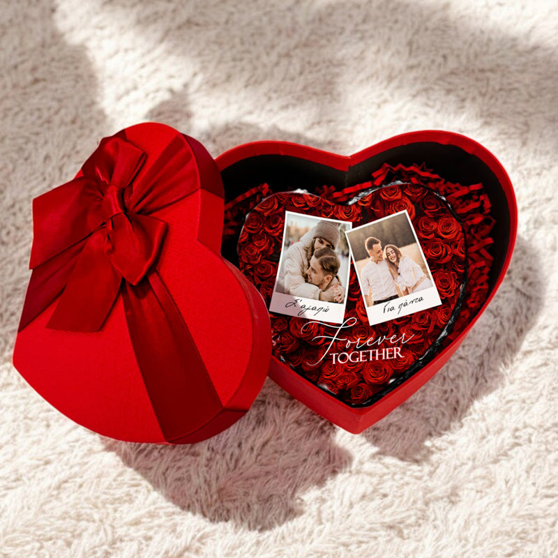 Πέτρινη Κορνίζα Καρδιά με Φωτογραφία - Forever