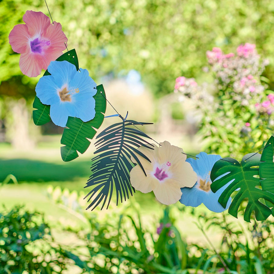 Γιρλάντα Hawaiian Palm Leaf and Hibiscus Flower Tropical Party / 2 μ