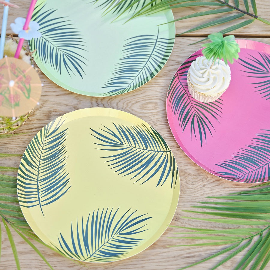 Πιάτα Χάρτινα Hawaiian Tiki Palm Leaf / 8 τεμ