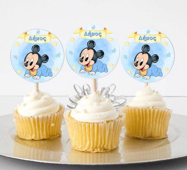 Topper Cupcake Baby Mickey (6 τεμ)