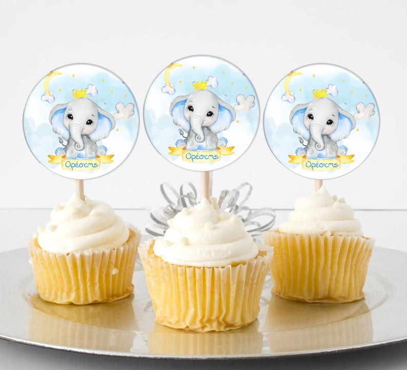 Topper Cupcake Ελεφαντάκι (6 τεμ)