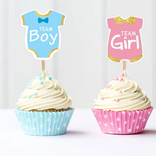 Topper Cupcake για Gender Reveal (6 τεμ)