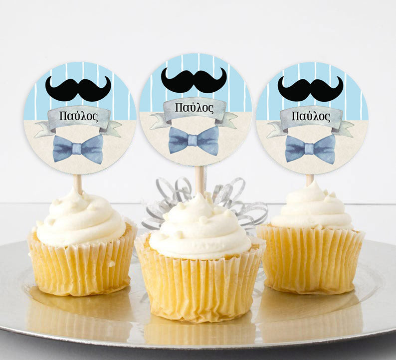 Topper Cupcake Little Man (6 τεμ)