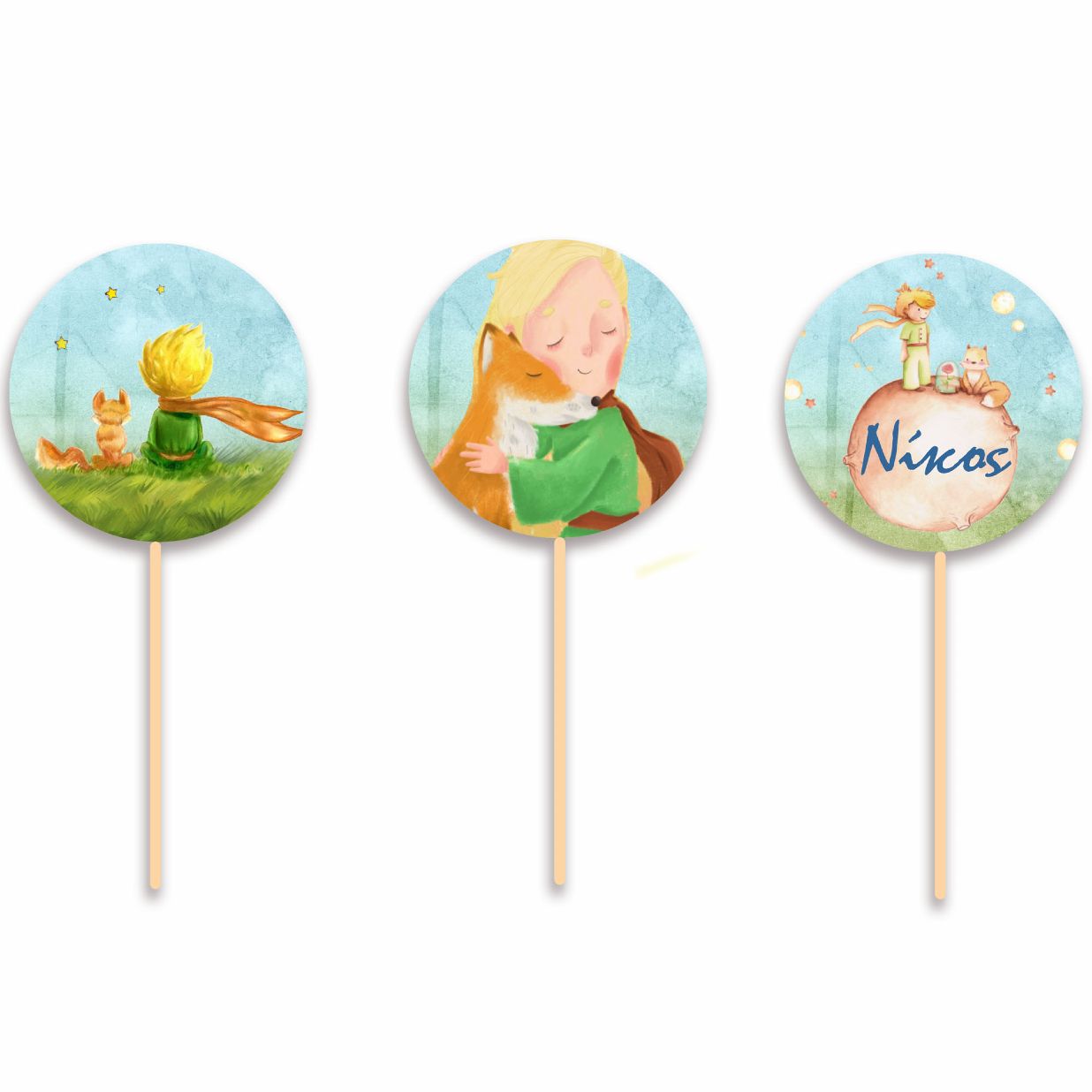 Topper Cupcake Μικρός Πρίγκιπας (6 τεμ)