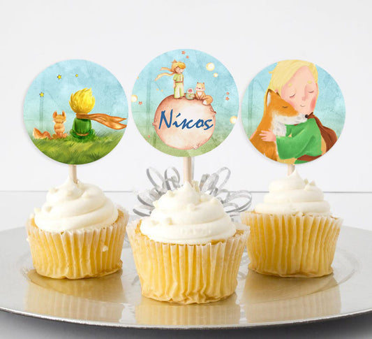 Topper Cupcake Μικρός Πρίγκιπας (6 τεμ)