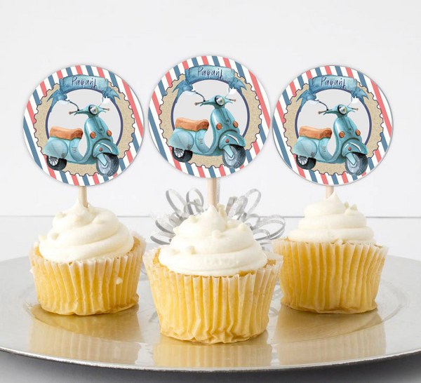 Topper Cupcake Βέσπα (6 τεμ)