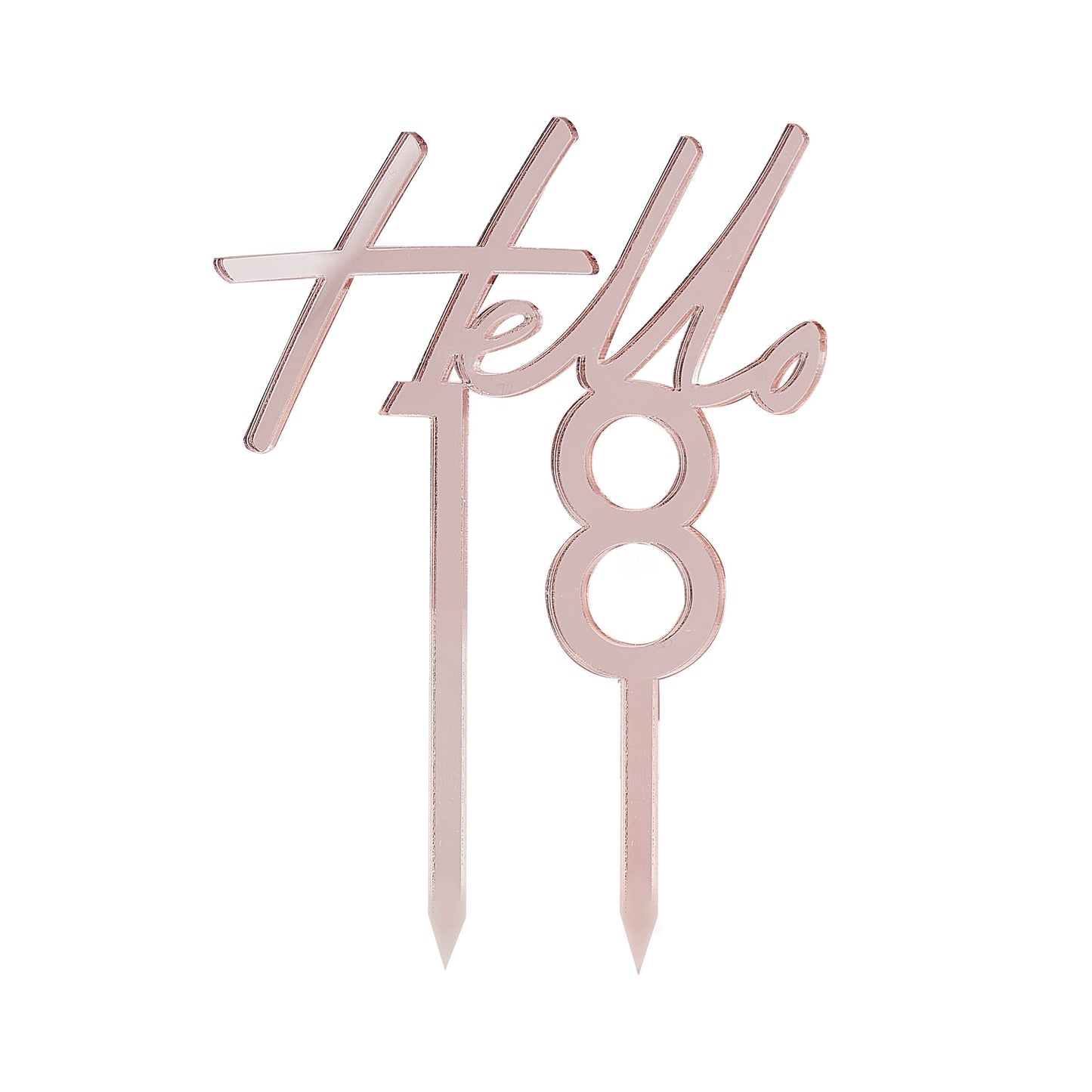 Topper τούρτας "Hello 18" Rosegold