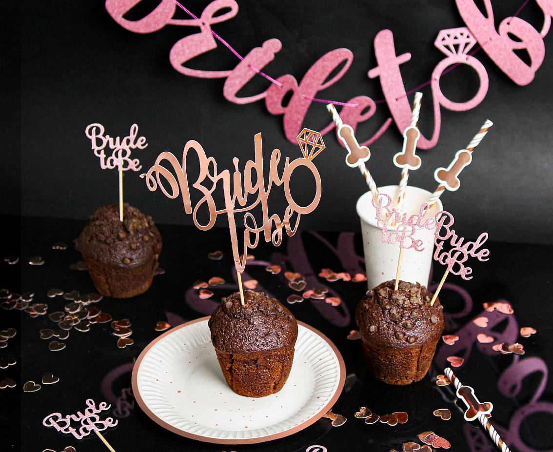 Topper Τούρτας Bride to be ροζ-χρυσό