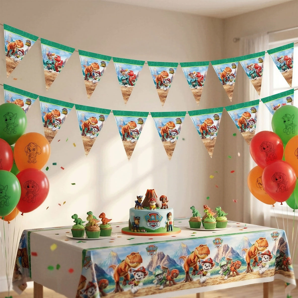 Τριγωνικά Σημαιάκια - Paw Patrol Dino Movie (230 cm)