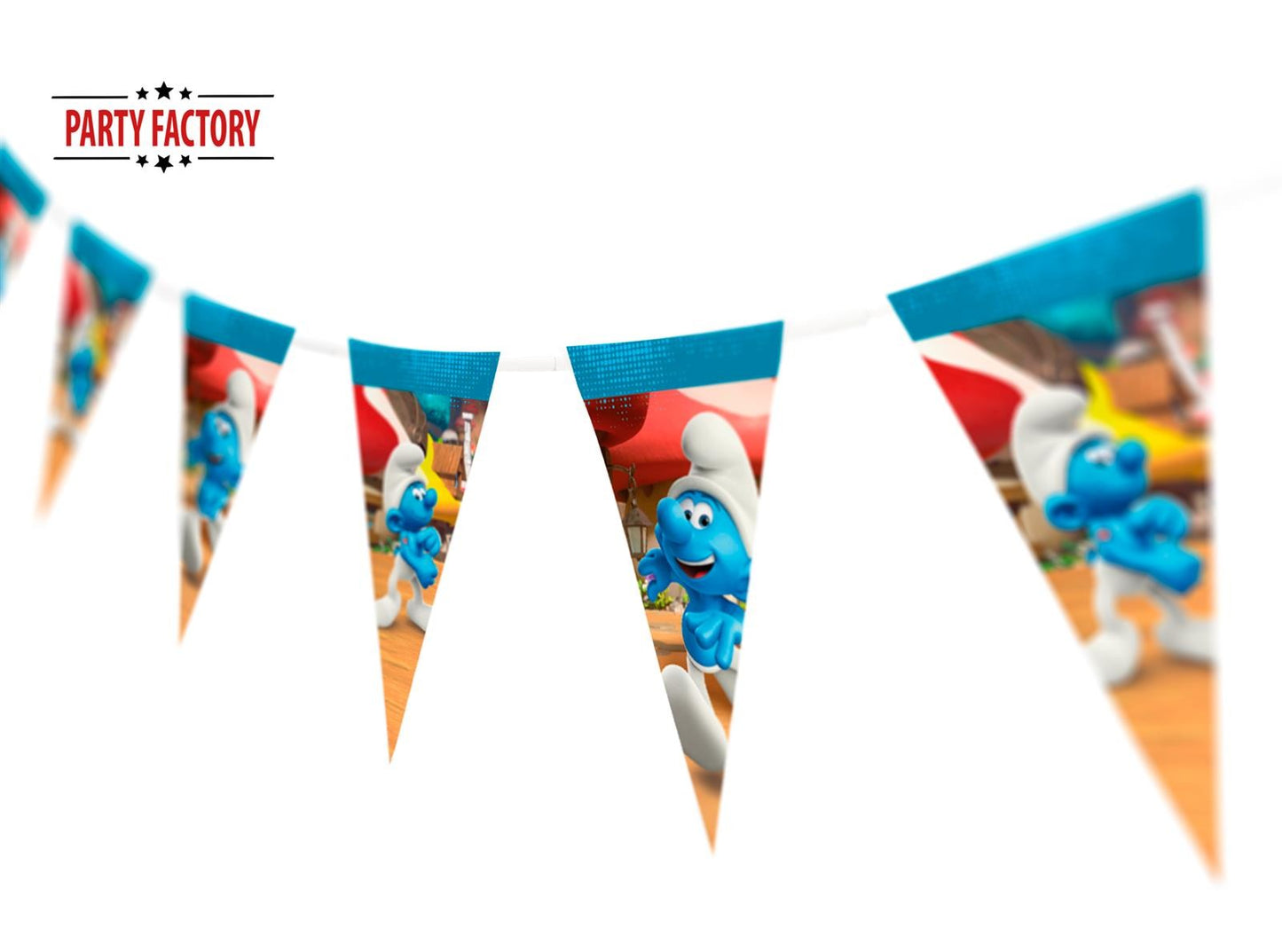 Τριγωνικά Σημαιάκια Στρουμφάκια 5m