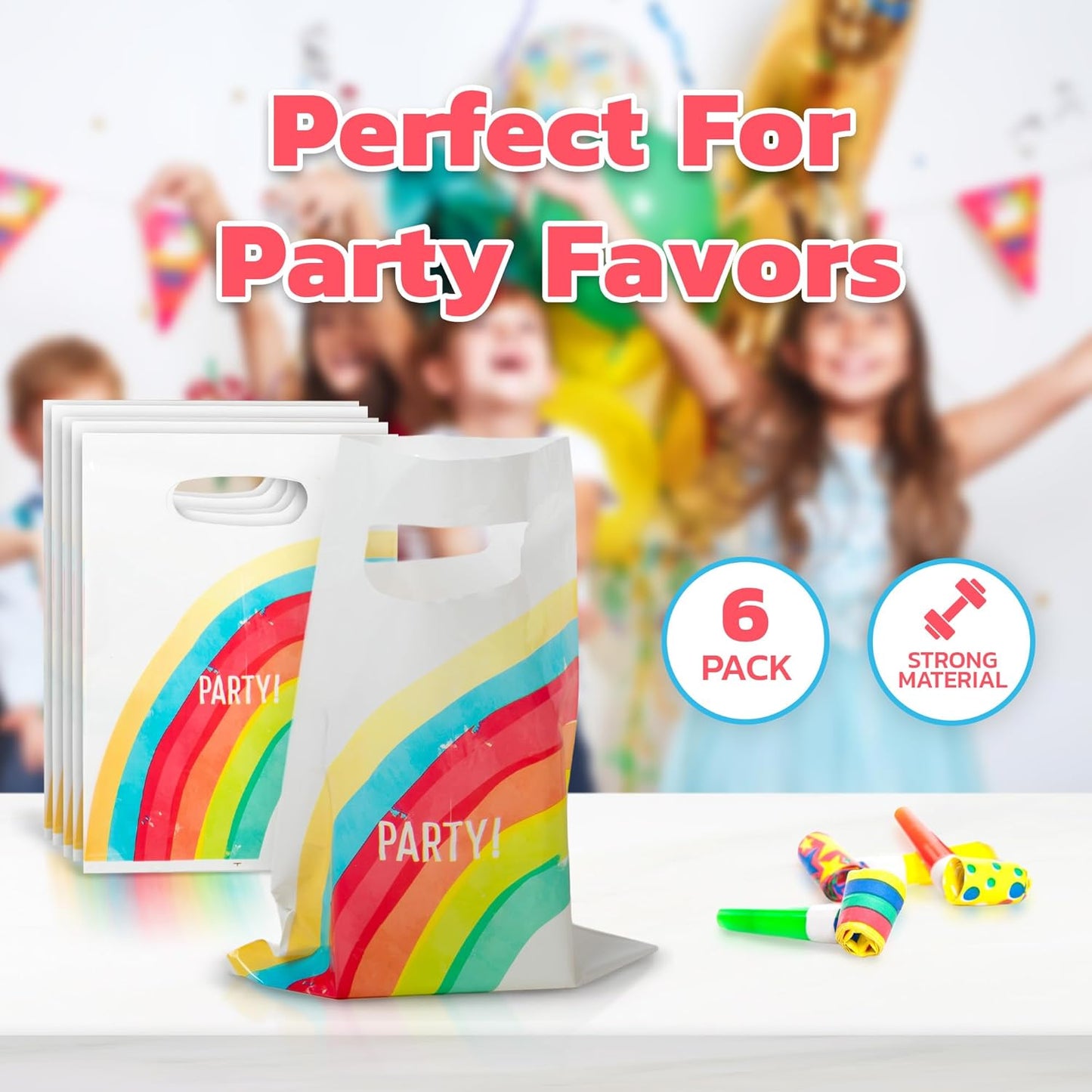 Τσάντες Δώρων Ουράνιο Τόξο (6 τεμ)