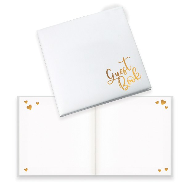 Βιβλίο Ευχών "Guest Book" με χρυσά γράμματα