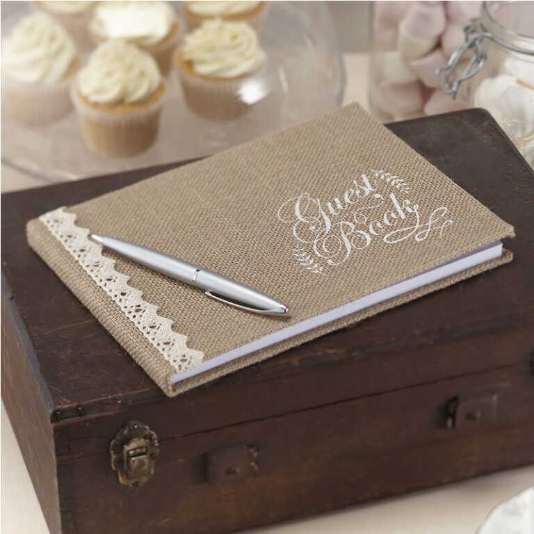 Βιβλίο Ευχών "Guest Book" με δαντέλα