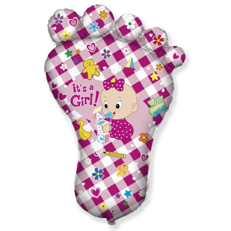 Μπαλόνι Φοιλ Σχήμα Foot - Its a Girl / 67 x 96εκ - Ασυσκεύαστο
