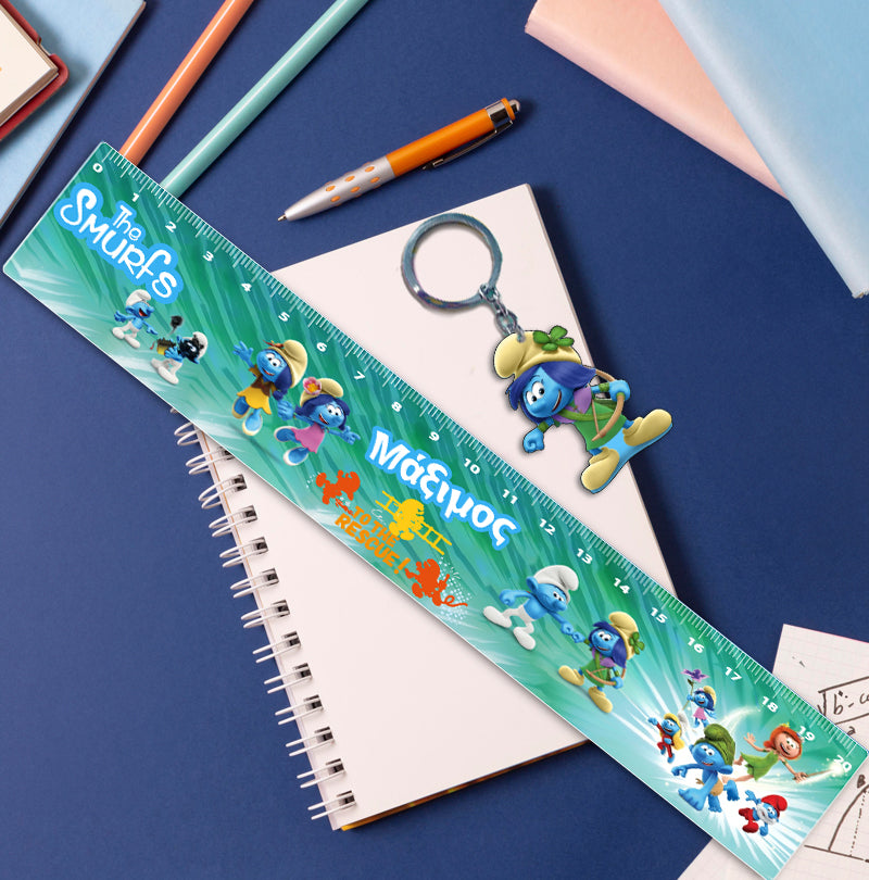 Χάρακας Στρουμφάκια με μπρελόκ