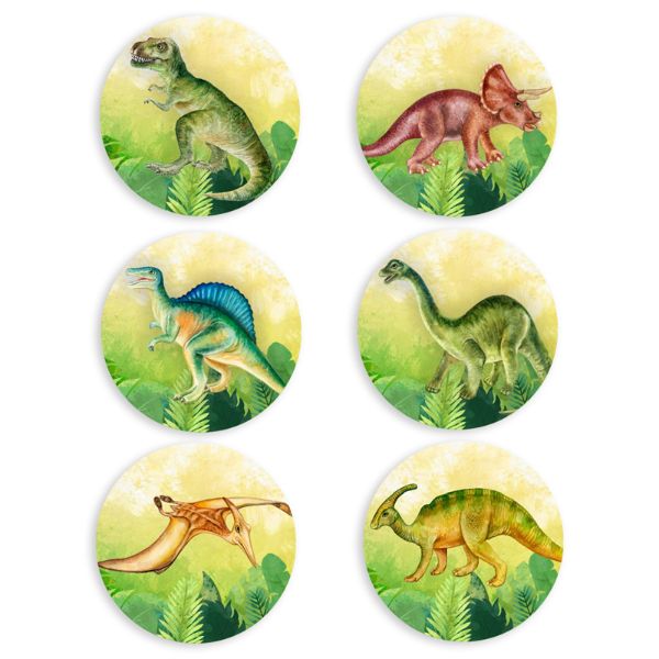 Ξύλινες Κονκάρδες Δεινόσαυροι (6 τεμ)