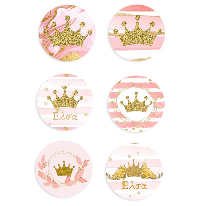 Ξύλινες Κονκάρδες Κορώνα κορίτσι (6 τεμ)