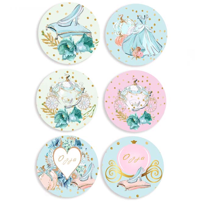 Ξύλινες Κονκάρδες Σταχτοπούτα (6 τεμ)