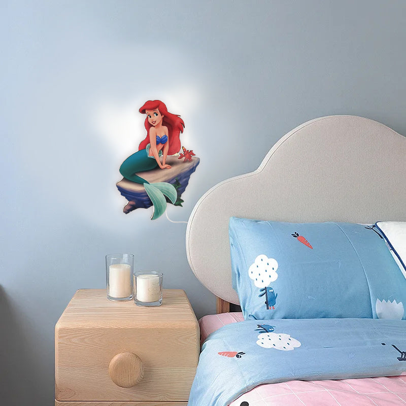 Ξύλινο Φωτιστικό - Γοργόνα Άριελ