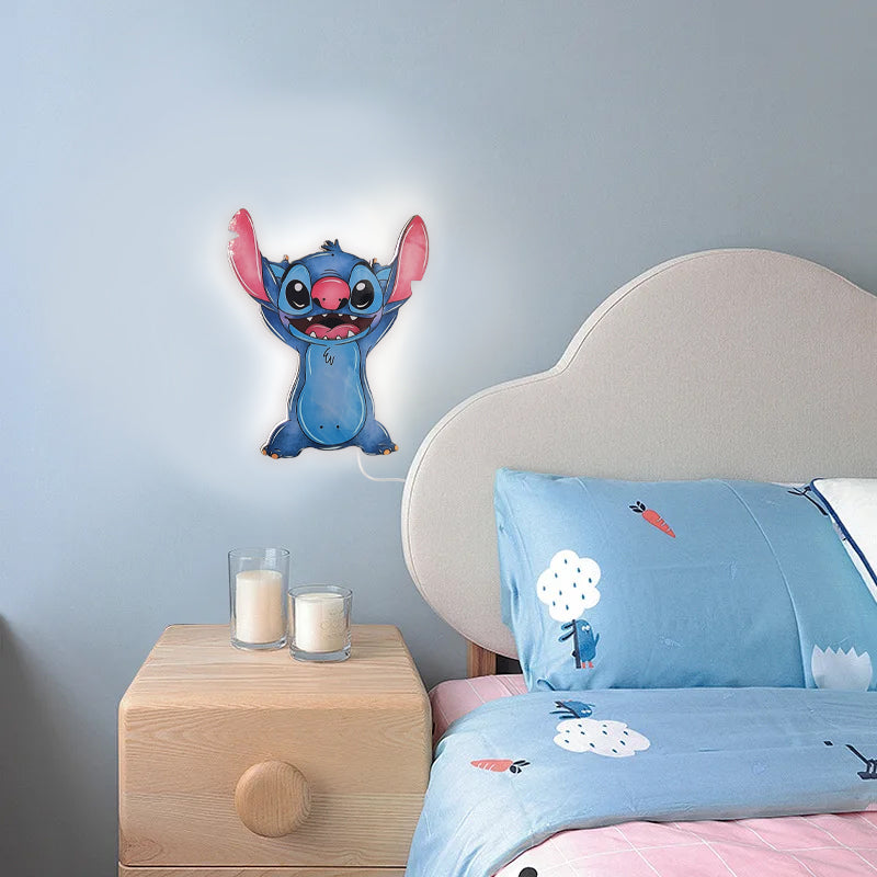 Ξύλινο Φωτιστικό - Stitch