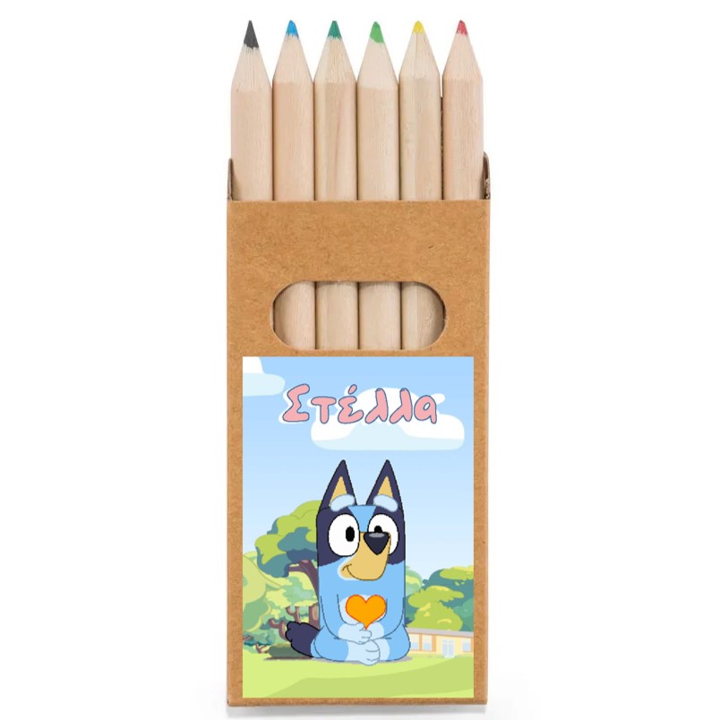 Ξυλομπογιές Bluey σε κουτάκι κραφτ