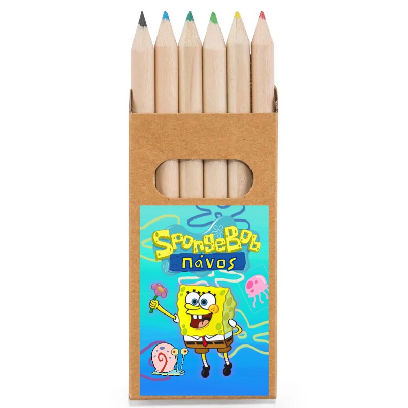 Ξυλομπογιές Μπομπ Σφουγγαράκης σε κουτάκι κραφτ