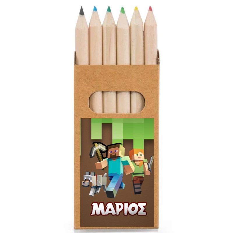 Ξυλομπογιές Minecraft σε κουτάκι κραφτ