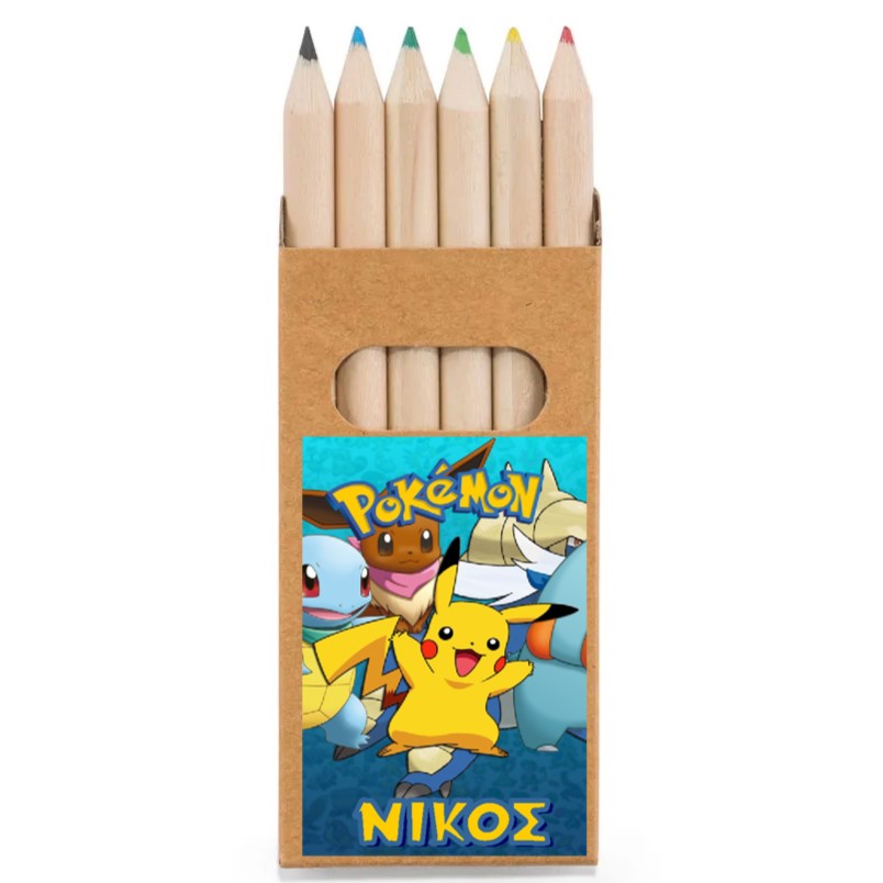 Ξυλομπογιές Pokemon σε κουτάκι κραφτ