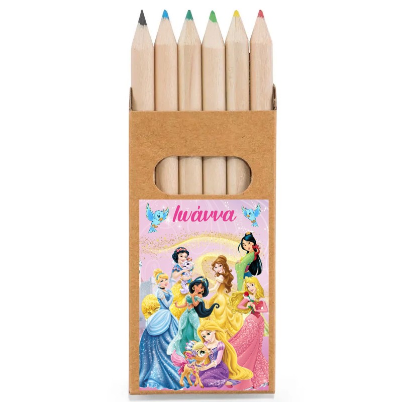 Ξυλομπογιές Πριγκίπισσες Disney σε κουτάκι κραφτ