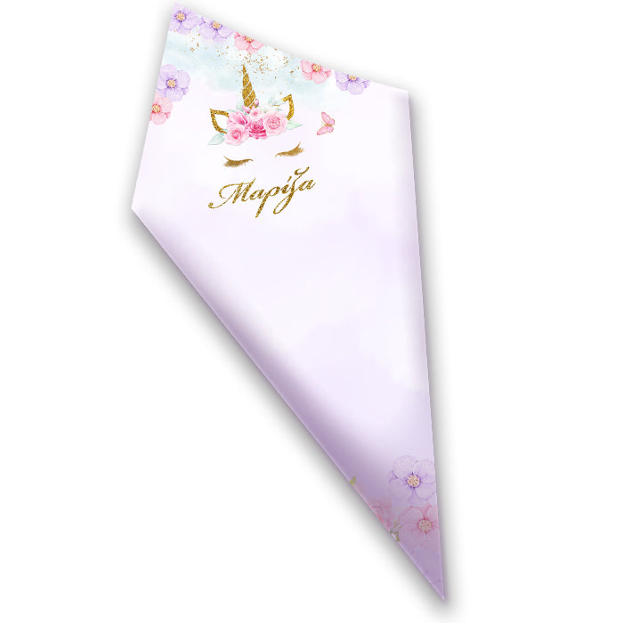 Χωνάκια ζαχαρωτών Μονόκερος φλοράλ