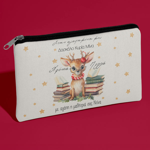 Χριστουγεννιάτικο Τσαντάκι για Δασκάλα - "Ταρανδάκι με Ευχές"