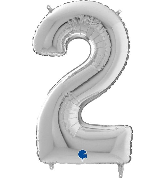 Μπαλόνια Αριθμοί Ασημί 66 cm - 26"